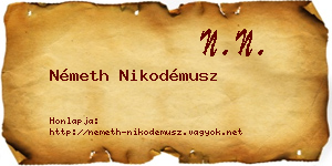 Németh Nikodémusz névjegykártya